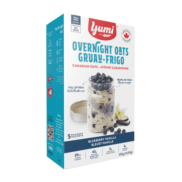 YUMI Épicerie Gruau-frigo bleuets et vanille 5x50g