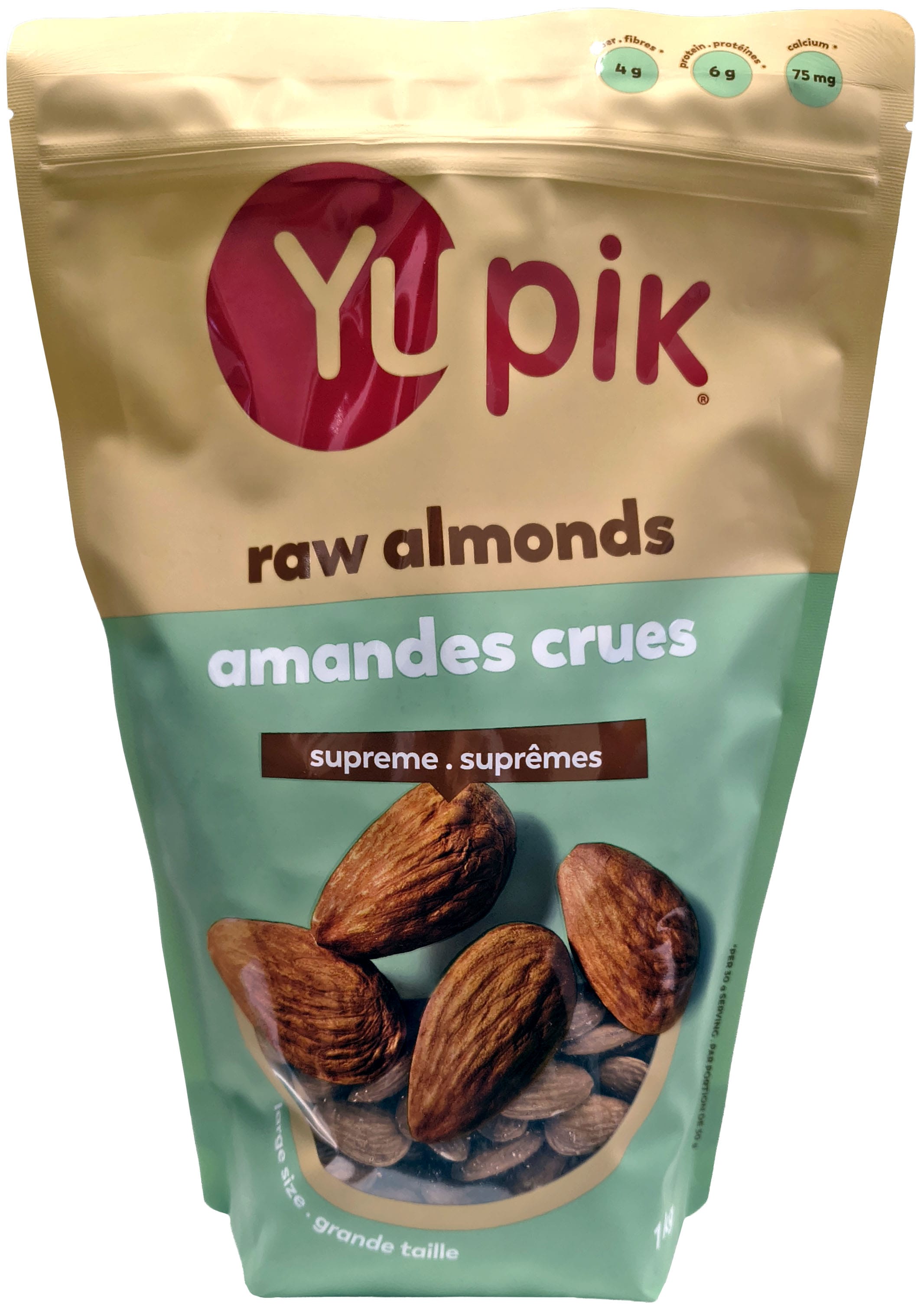 YUPIK Épicerie Amandes naturelles grande taille 1kg