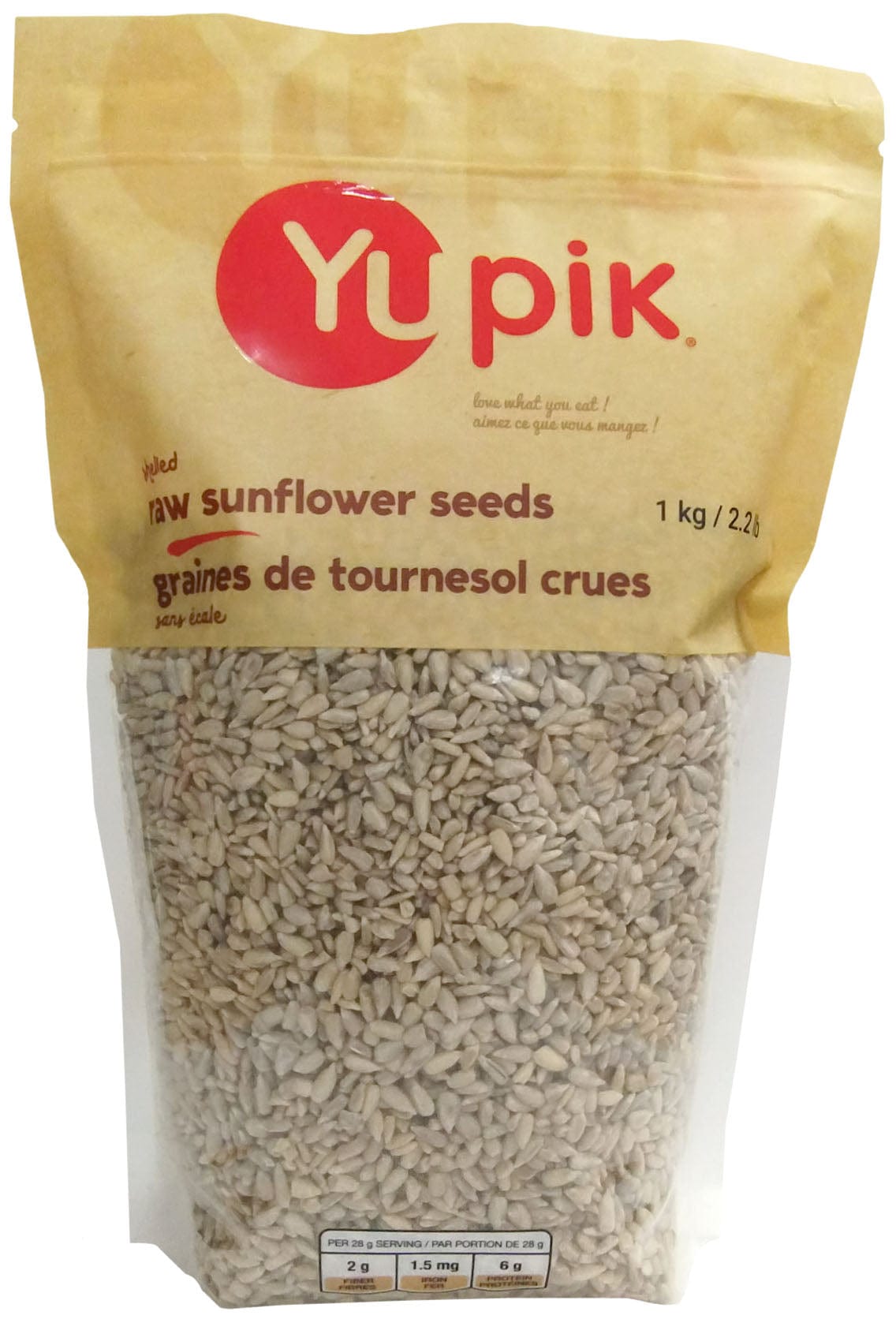 YUPIK Épicerie Graines de tournesol crues sans écale 1kg