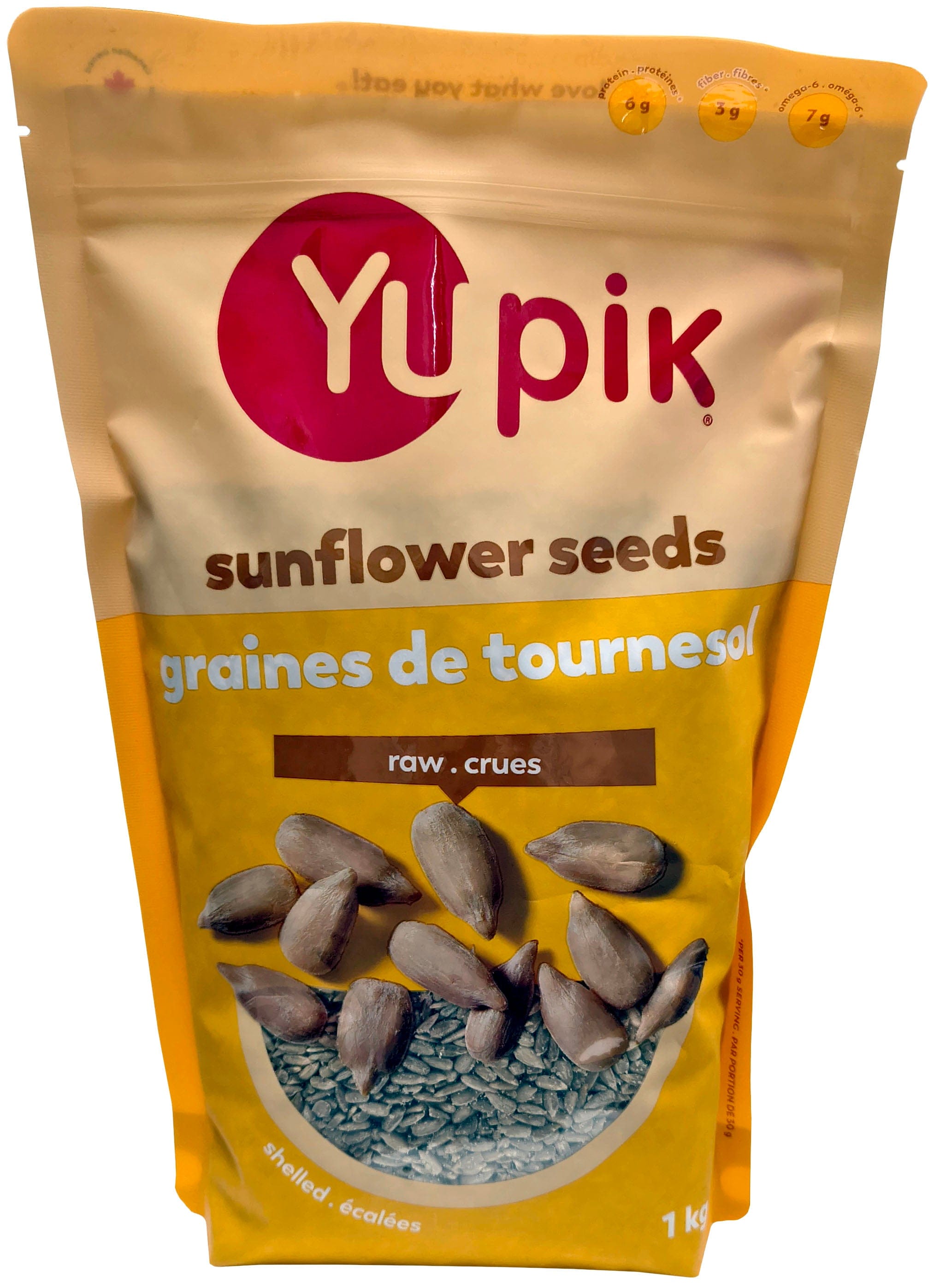 YUPIK Épicerie Graines de tournesol crues sans écale 1kg