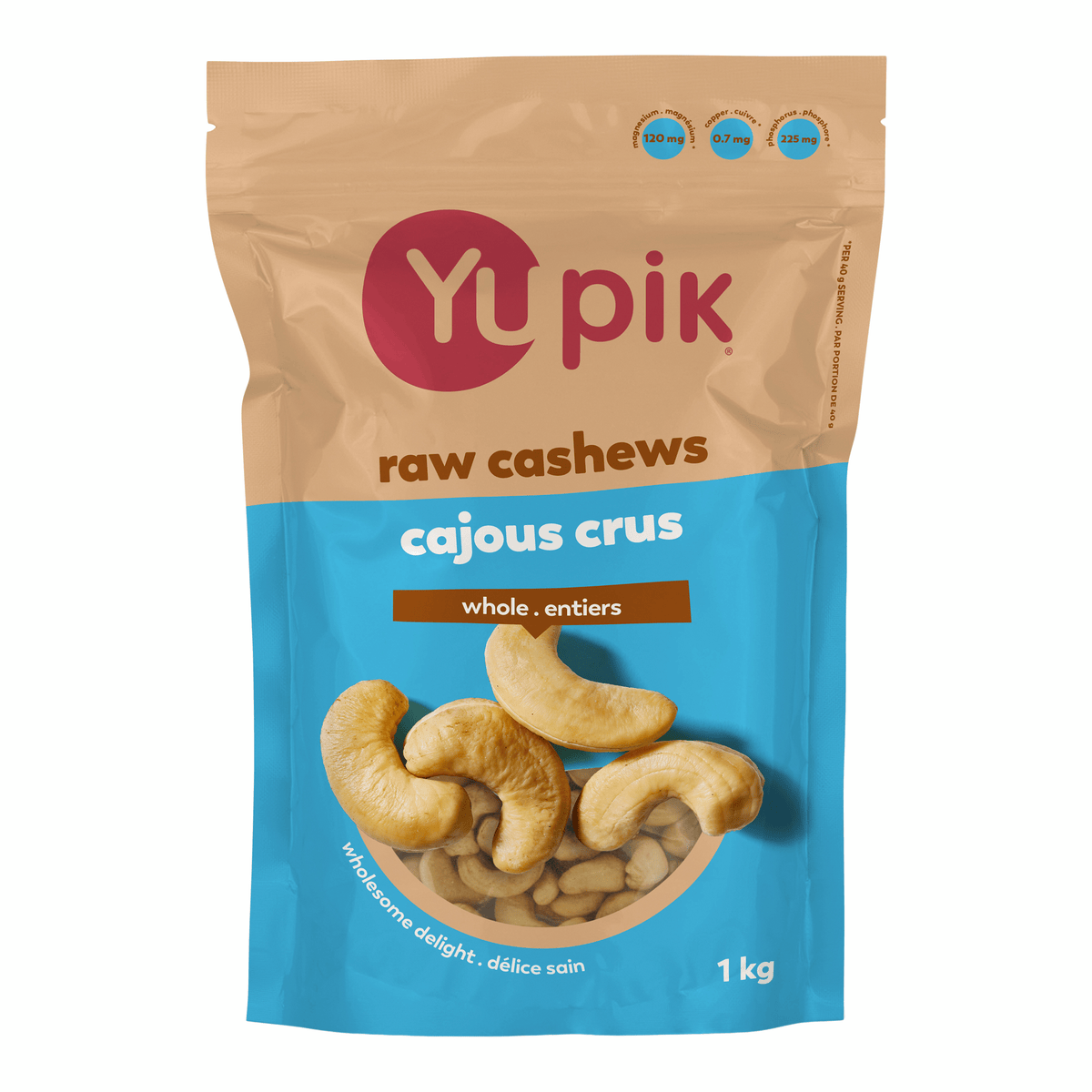 YUPIK Épicerie Noix de cajou crues 1kg