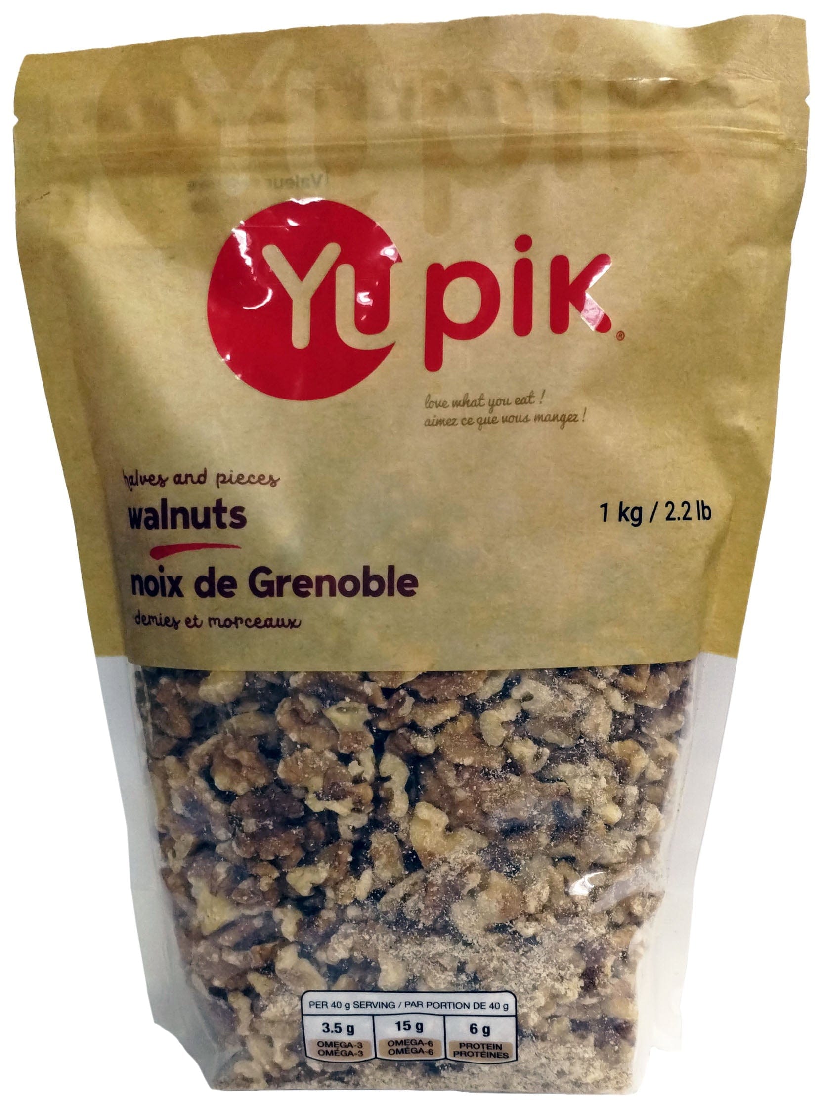 YUPIK Épicerie Noix de grenoble demies et morceaux 1kg