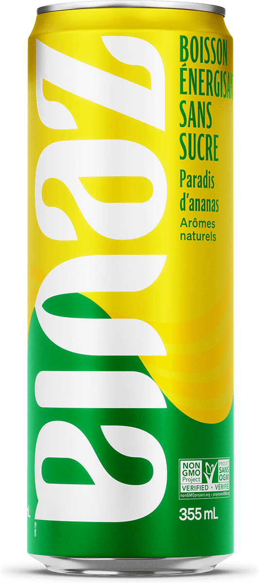 ZEVIA Épicerie Boisson énergisante sans-sucre paradis de l'ananas 355ml