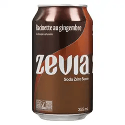 ZEVIA Épicerie Soda racinette au gingembre 355ml