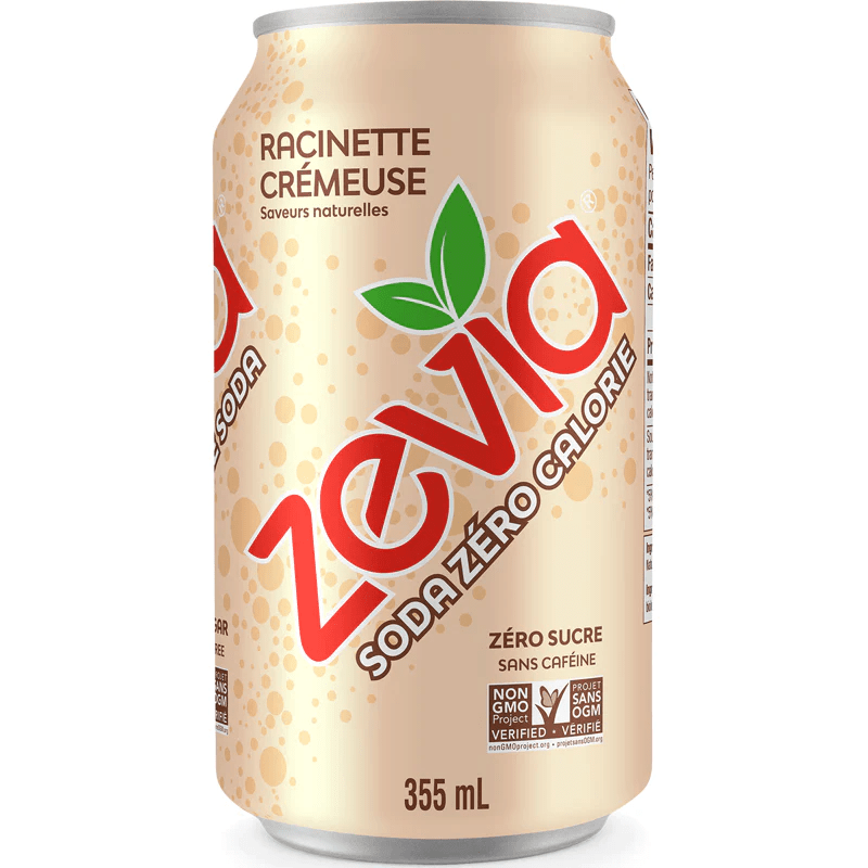 ZEVIA Épicerie Soda zéro calorie racinette crémeuse 355ml