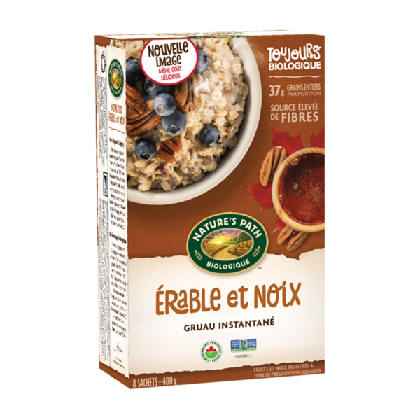 Organic maple and nut instant oatmeal 8un