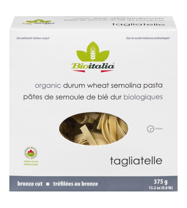 Tagliatelle pasta with organic durum wheat semolina