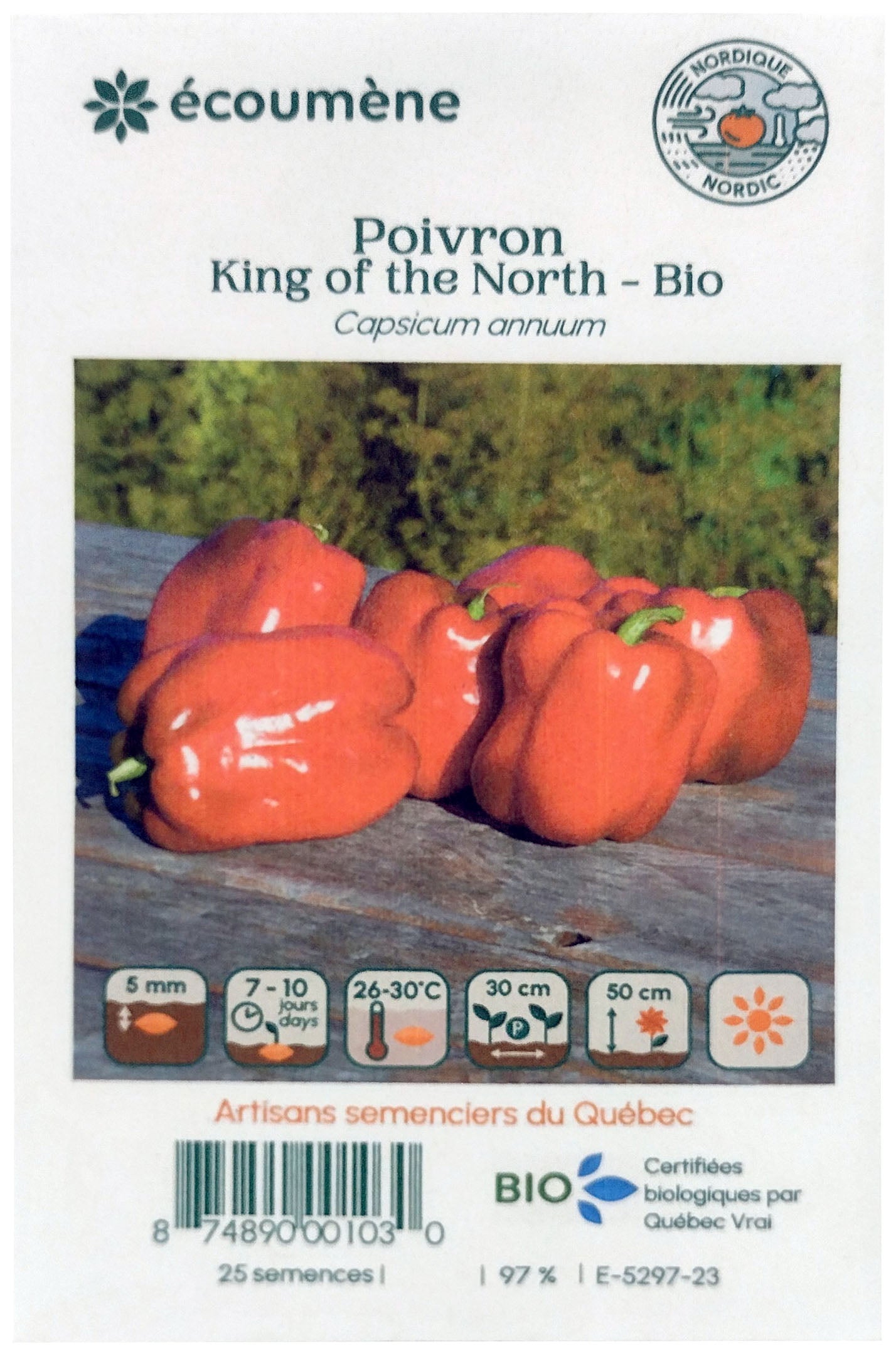 Organic king of the north pepper seed (one)