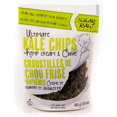 Organic hemp and chive kale chips 100g