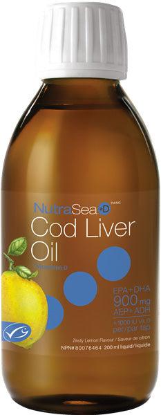 NutraSea Cod Liver Oil EPA + DHA + Vitamin D (Lemon Flavor) 200ml