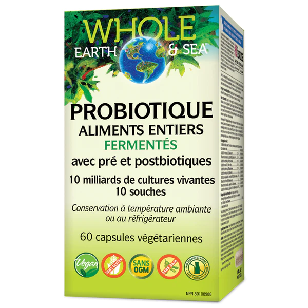 Probiotiques aliments entiers fermentés avec pré/postbiotique 60vcaps
