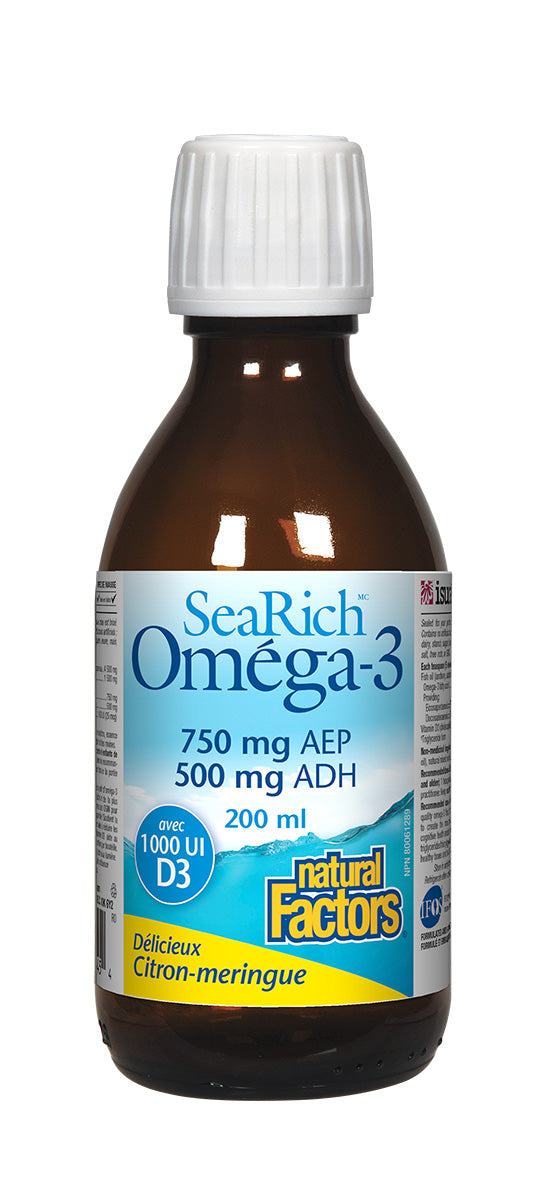Omega-3 (saveur citron / meringue 750mg EPA/500mg DHA+ Vit D3) 200ml