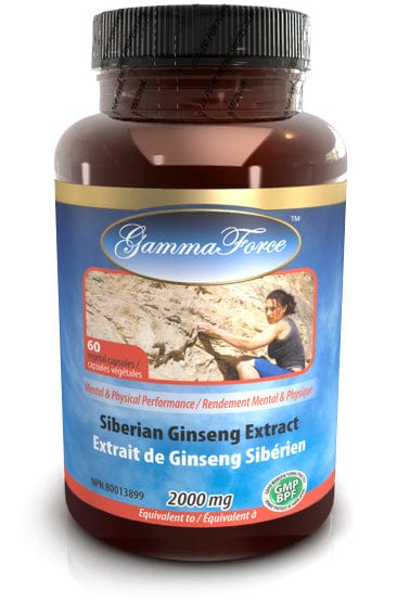 GAMMA FORCE Suppléments Extrait de ginseng Sibérien 4:1 500mg (rendement mental /physique) 60vcaps
