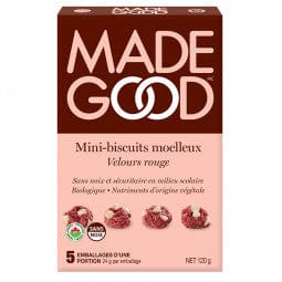 MADE GOOD Épicerie Mini-biscuits moelleux velours rouge bio 5x24g