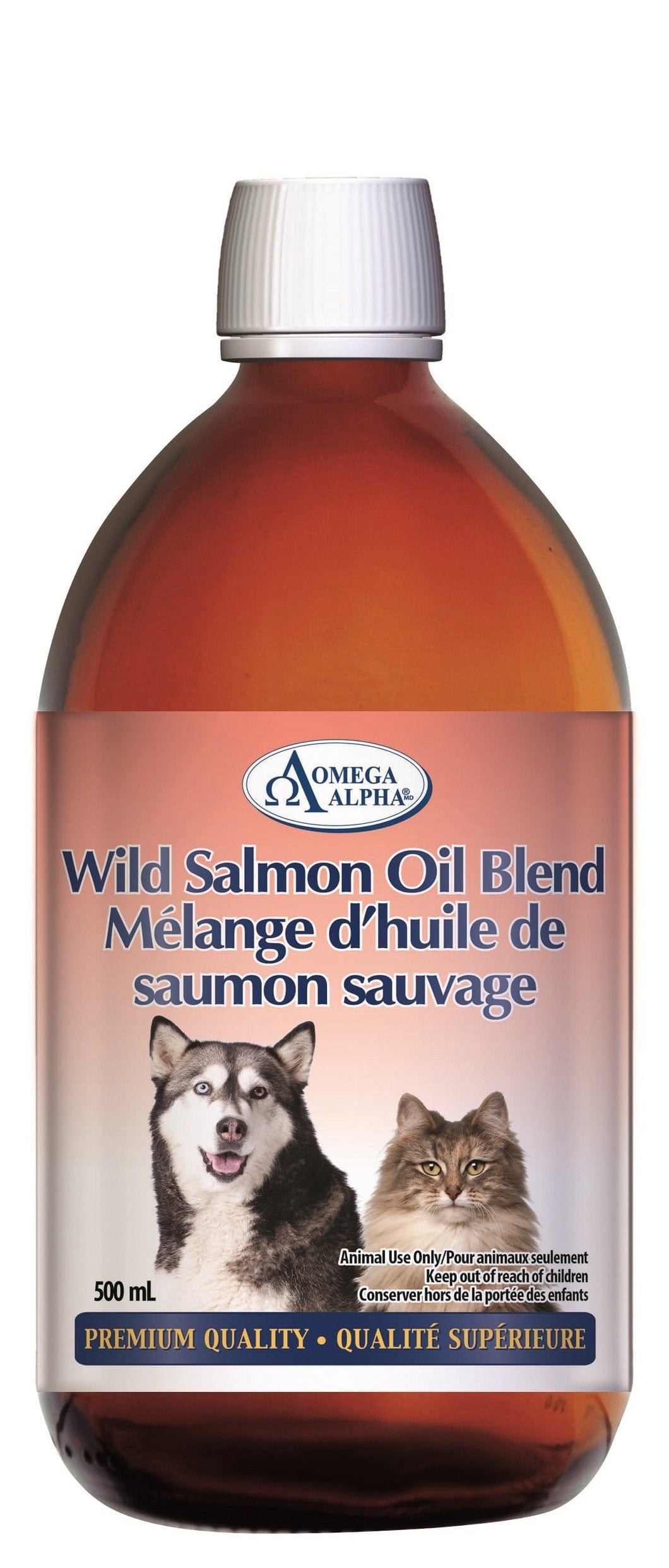 OMÉGA ALPHA ANIMAUX Suppléments Mélange huile de saumon sauvage 500ml